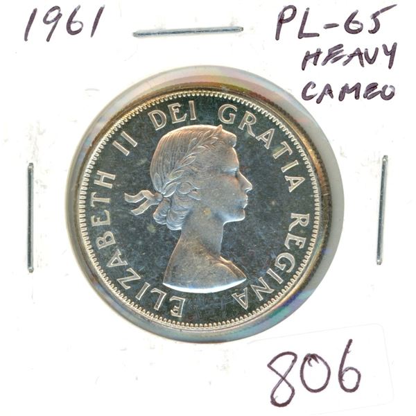 1961 Silver 50 Cents. PL-65. Heavy Cameo. Nice.
