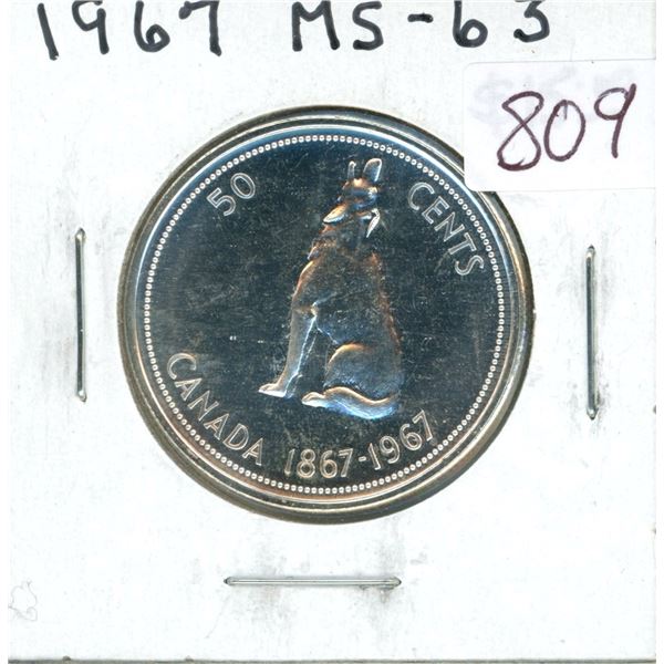 1967 Silver 50 Cents. MS-63.