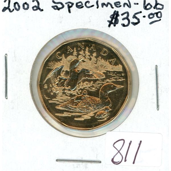 2002 15th Anniversary Loonie. Only available in Specimen Sets. SP-66. Nice.