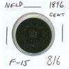 Image 1 : Newfoundland 1896 Large Cent. Mintage of 400,000.  F-15.