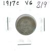 Image 1 : Newfoundland 1917c Silver 10 Cents. Minted in Ottawa because of World War I. Mintage of 250,805. VG-