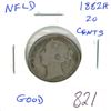 Image 1 : Newfoundland 1882H Silver 20 Cents. Heaton Mint. Key Date. Mintage of 100,000. Good.