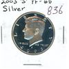 Image 1 : U.S. 2003S Kennedy Silver Half Dollar. San Francisco Mint. Proof. Ultra Cameo. Nice.