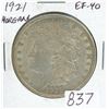 Image 1 : U.S. 1921 Morgan Silver Dollar. Philadelphia Mint. 100 years old. EF-40.