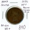 Image 1 : Pre-Confederation Token. Nova Scotia. 1856 Half Penny Token. NS-5A1. Bronze. Coinage Axis. VG+.