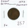 Image 1 : Great Britain. 1893 Farthing. Victoria. F+.