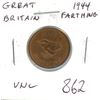 Image 1 : Great Britain. 1944 Farthing. World War II issue. Uncirculated with Lustre.