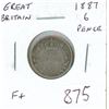 Image 1 : Great Britain. 1887 Silver 6 Pence. Victoria. F+.