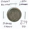 Image 1 : Great Britain. 1890 Silver Shilling. Victoria with Jubilee Crown. VG.