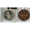 Image 2 : Lot of 2 large 1967 Canadian Centennial Medals from Saskatchewan. Obverse depicts a combine in a fie