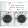 Image 1 : Lot of 2 Canadian 1977 Dollar varieties. Includes Short Water Lines and Regular Water Lines. Unc.