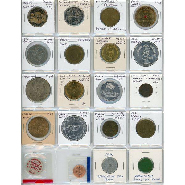 Lot of 20 U.S. Trade Dollars, Medals & Tokens. Includes Mount Rushmore, Fisherman’s Wharf, Black Hil