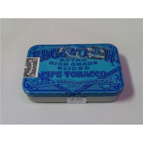 Edgeworth Extra High Grade Sliced Pipe Tobacco Tin. Larus & Brothers Co., Richmond, Virginia.