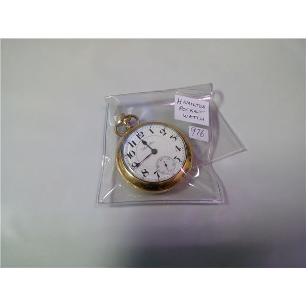 Gold Hamilton Pocket Watch. Watch does not work.