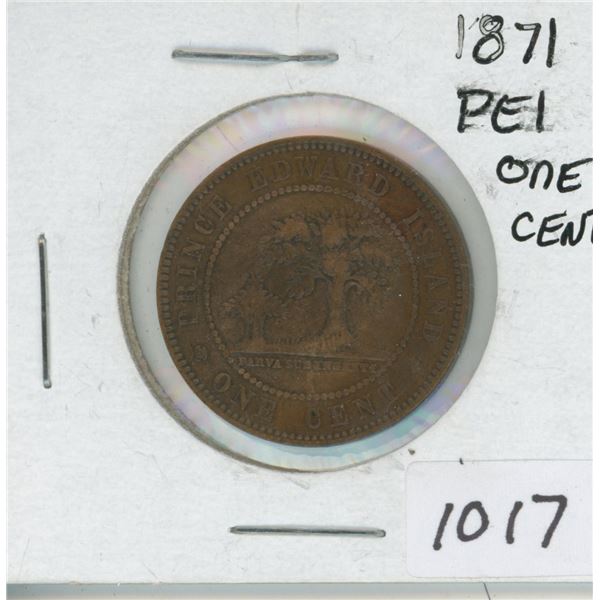 1871 PEI One Cent  up/down Variety