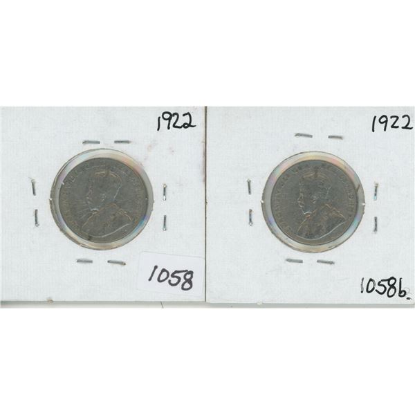 1922 5 Cent Canadian Pair