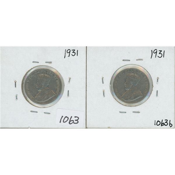 1931 5 Cent Canadian Pair
