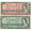 Image 1 : 1954 $1 & $2 Bills