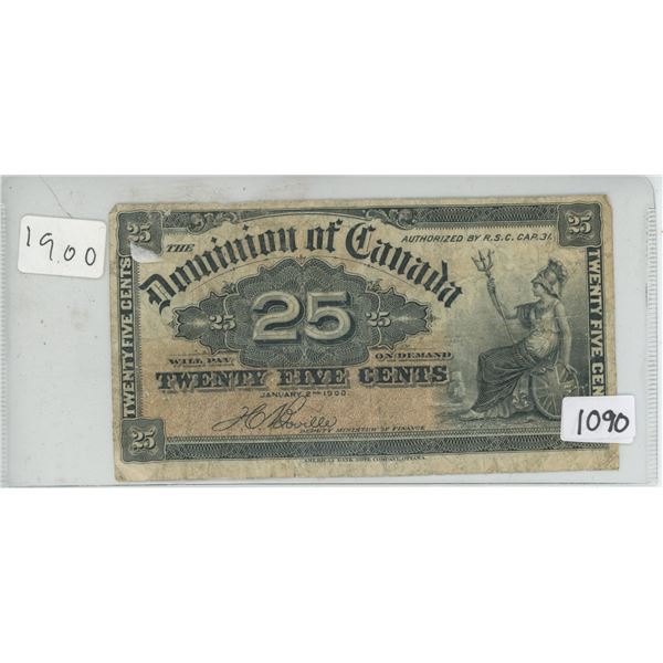 1900 25 Cent Shinplaster Boville Signature