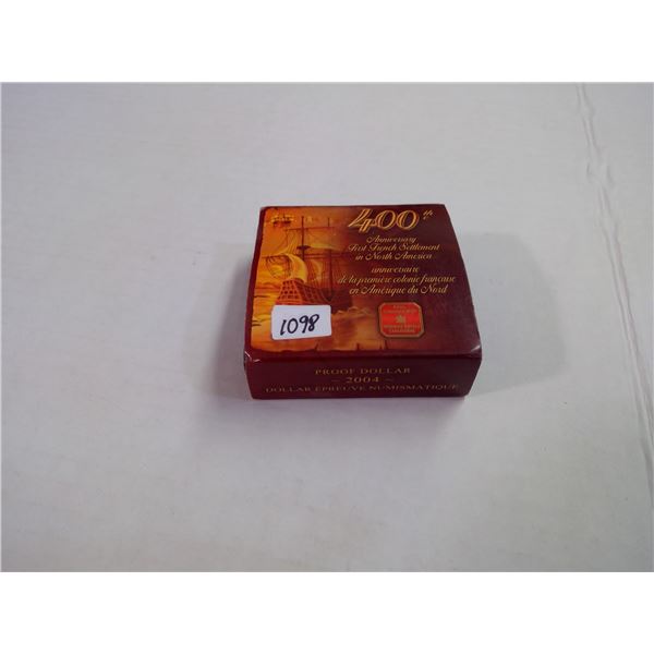 2004 $1 Proof Silver Dollar - Anniversary of First French Settlement in North America