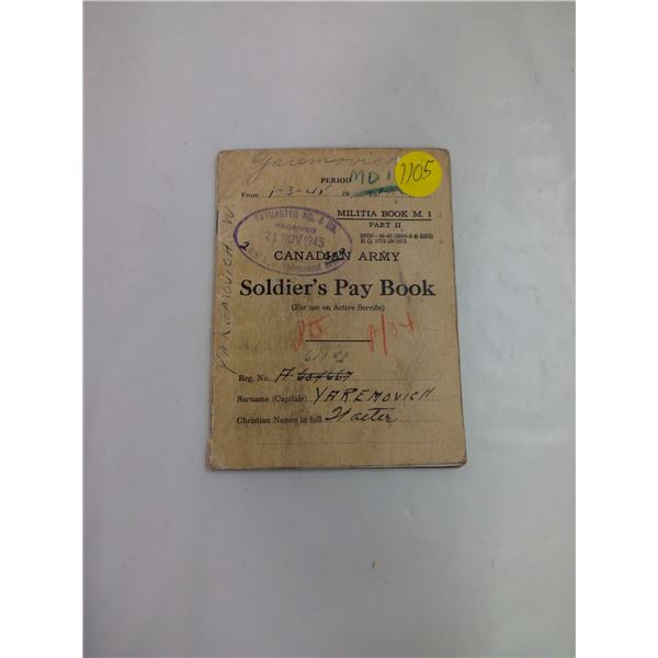 1945 Soldiers Pay Book