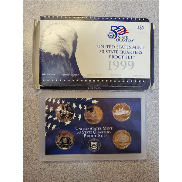 1999 United States Mint 50 state quarters proof set