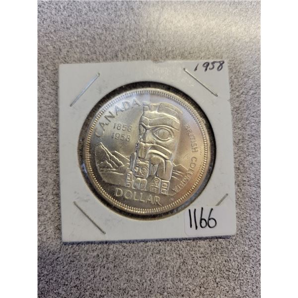 1958 Canada $1.00 silver dollar