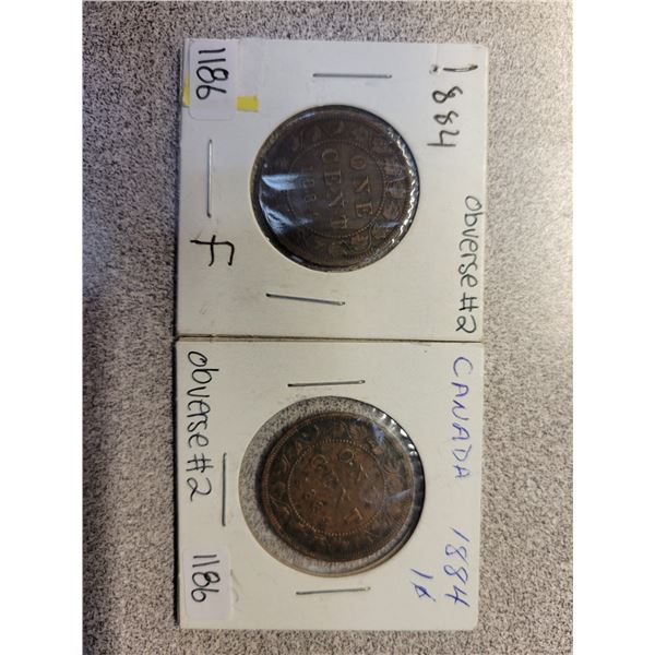 2 X 1884 Canada 1¢