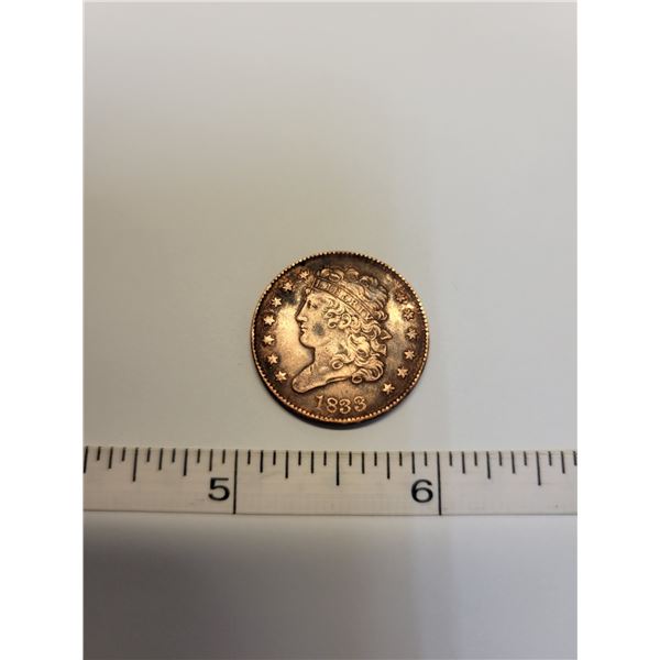 1833 USA half cent - Please read disclaimer in description