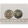 Image 1 : Ships, Colonies & Commerce tokens - appear to be mint mark and double mint mark see photos