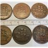 Image 12 : 6 Ships, Colonies & Commerce tokens various grades
