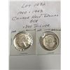 Image 1 : 1940 and 1943 Canada Half Dollar 50 Cents .800 Silver
