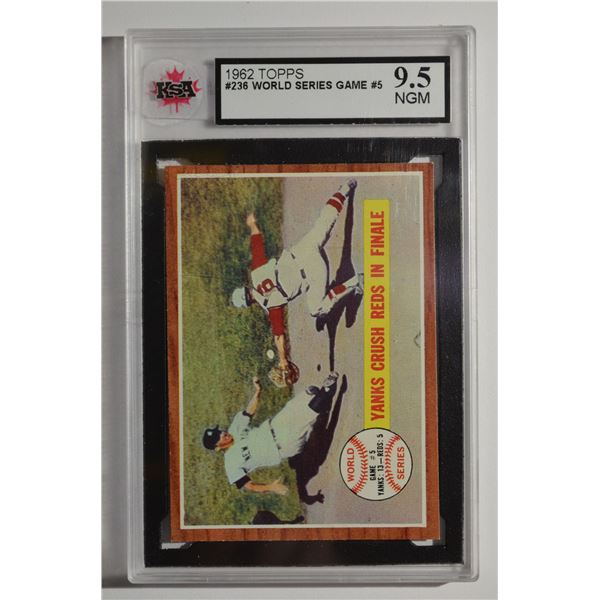 1962 Topps #236 World Series Game 5/Yanks Crush Reds