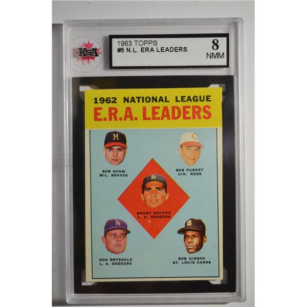 1963 Topps #5 NL ERA Leaders