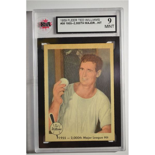1959 Fleer Ted Williams #56 2,000th Hit 8/11/55
