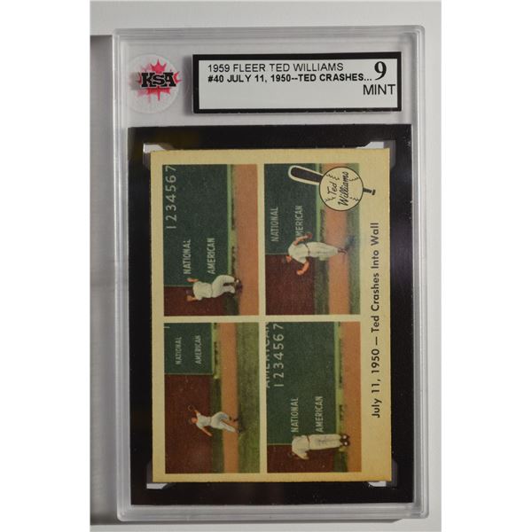 1959 Fleer Ted Williams #40 Ted Crashes into Wall