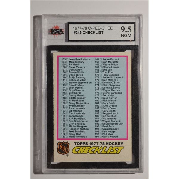 1977-78 O-Pee-Chee #249 Checklist 133-264 - (9.5)