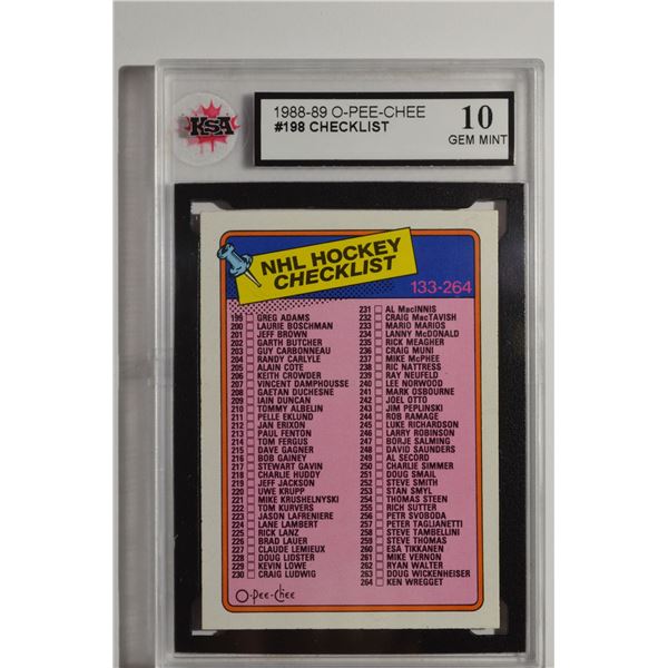 1988-89 O-Pee-Chee #198B Checklist 133-264