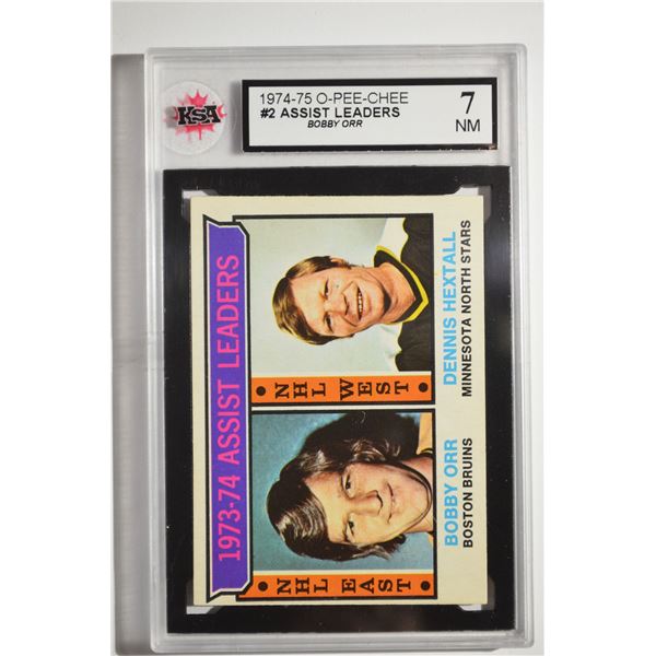 1974-75 O-Pee-Chee #2 Assists Leaders/Bobby Orr/Dennis Hextall