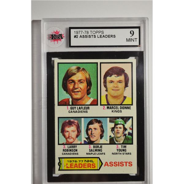 1977-78 Topps #2 Assists Leaders/Guy Lafleur/Marcel Dionne/Larry Robinson/Borje Salming/Tim Young