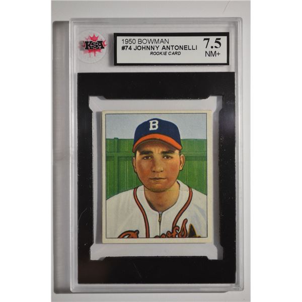 1950 Bowman #74 Johnny Antonelli RC