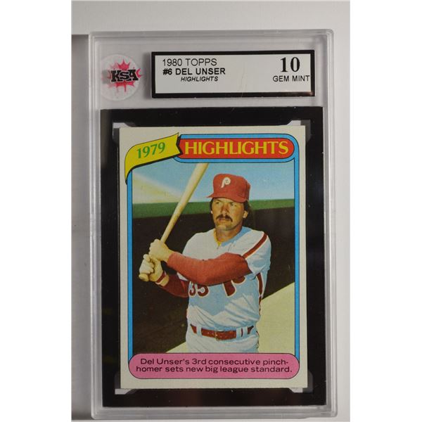 1980 Topps #6 Del Unser HL