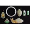 Image 1 : Lot of 7 Chinese Jade Bangles and Pendants