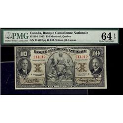 Banque Canadienne Nationale 1935 $10 #214012 CH-85-14-04 PMG