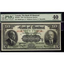 The Bank of Montreal 1923 $10 #493465 CH-505-56-04 PMG EF40