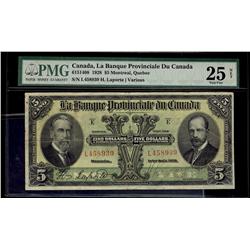 La Banque Provinciale du Canada 1928 $5 #L458939 CH-615-14-0