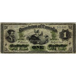 1870 $1 DC-2a #511352 PMG CH F15.  Not typically found this 