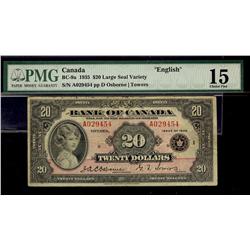 1935 $20 BC-9a #A029454 PMG CH F15.