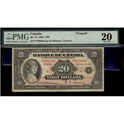 1935 $20 BC-10 #F020946 PMG VF20.