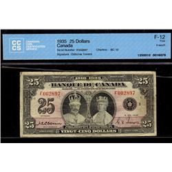 1935 $25 BC-12 #F002897 CCCS F-12.  A very nice and rare not